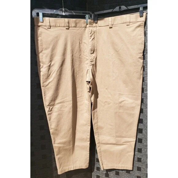 Oak Hill Premium Pants Khaki Mens Measures 52 x 25.5 Chino Flat Front Slacks - Picture 1 of 10